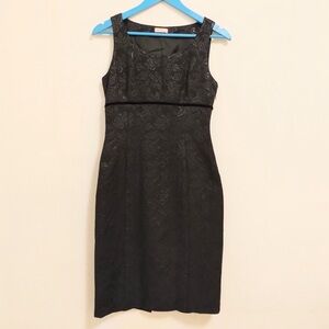Max Mara Max Co Dress 8 Small Black Brocade Sheath Cocktail Empire Sleeveless